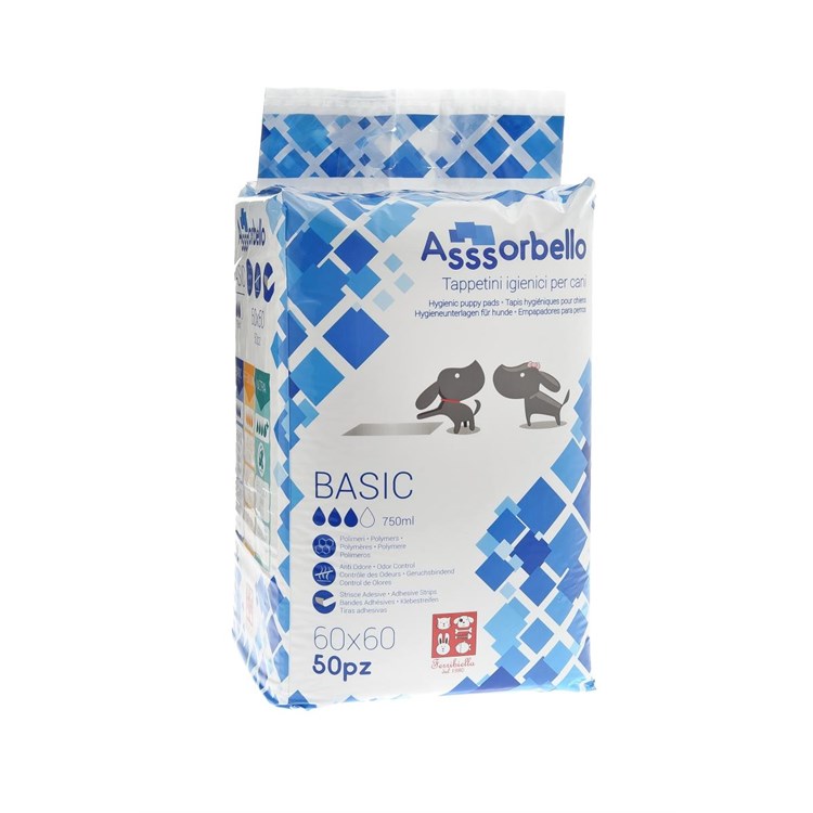 200 Tappetini Assorbenti Per Cani 60 x 60 Fuss Dog Basic Assorbello
