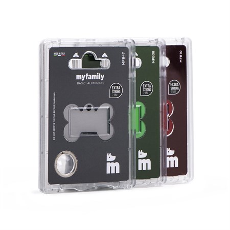 Medaglietta Incisa My Family Basic Osso Grande Azzurro in Cani