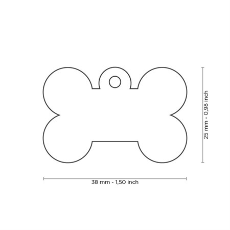 Medaglietta Incisa My Family Basic Osso Grande Grigio in Cani