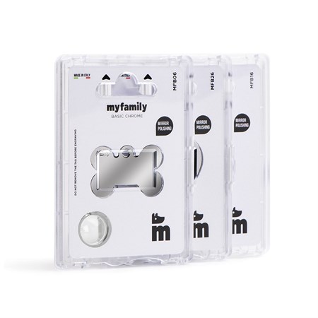 Medaglietta Incisa My Family Osso Piccolo Grigio in Cani