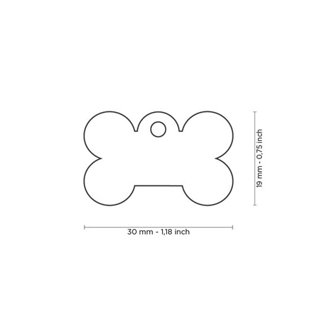 My Family Medaglietta Incisa Basic Chrome Osso Piccolo Dorato in Cani