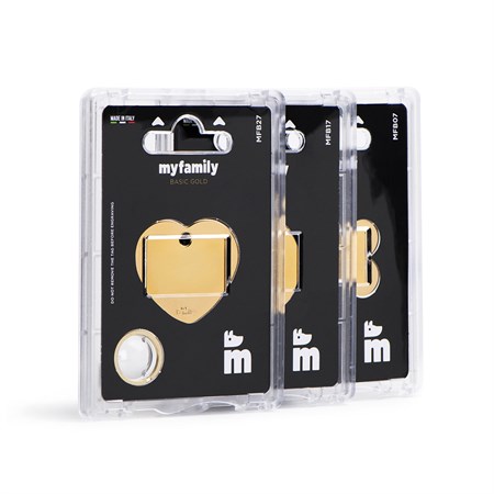 My Family Medaglietta Incisa Basic Chrome Osso Piccolo Dorato in Cani