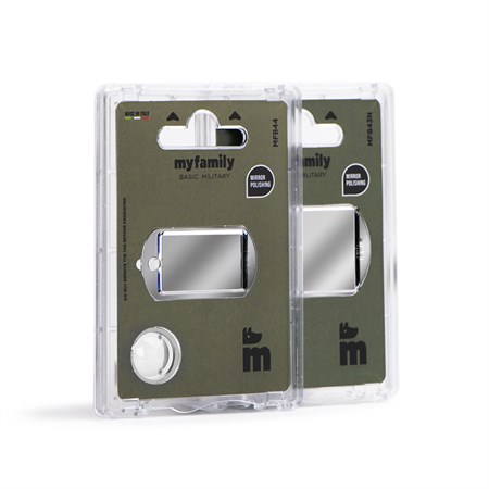 My Family Medaglietta Incisa Basic Chrome Military Piccola Argentata in Cani