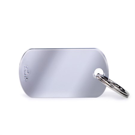 My Family Medaglietta Incisa Basic Chrome Military Piccola Argentata in Cani