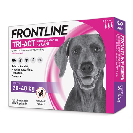 Frontline Tri Act 20 - 40 kg 6 Pipette Antiparassitario Per Cane in Cani
