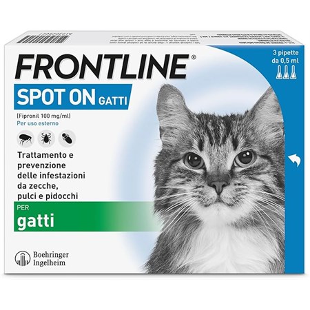 Frontline - SPOT ON Antiparassitario per Gatto 3 Pipette per gatti in Gatti