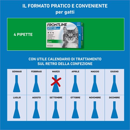 Frontline - SPOT ON Antiparassitario per Gatto 3 Pipette per gatti in Gatti