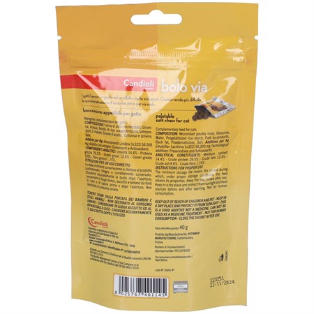Candioli Bolo Via 20 Bocconcini 40 gr Sacchetto Per Gatti in Gatti