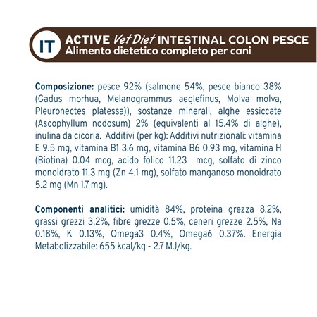 Forza 10 Active Intestinal Colon Pesce 390 Gr Barattolo Umido Per Cani in Cani