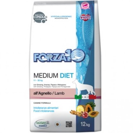 Forza 10 Medium Diet Agnello 12 kg Per Cani in Cani