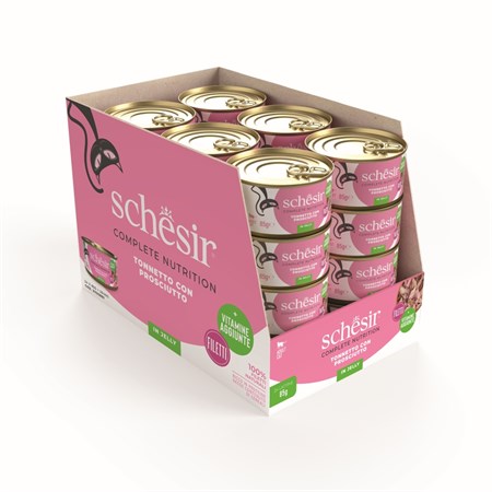 Schesir in Gelatina Tonnetto Con Prosciutto 85 gr Per Gatti in Gatti