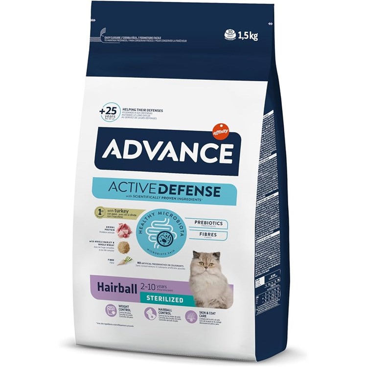 Advance Adult Sterilized Hairball Tacchino 1,5 kg Gatti