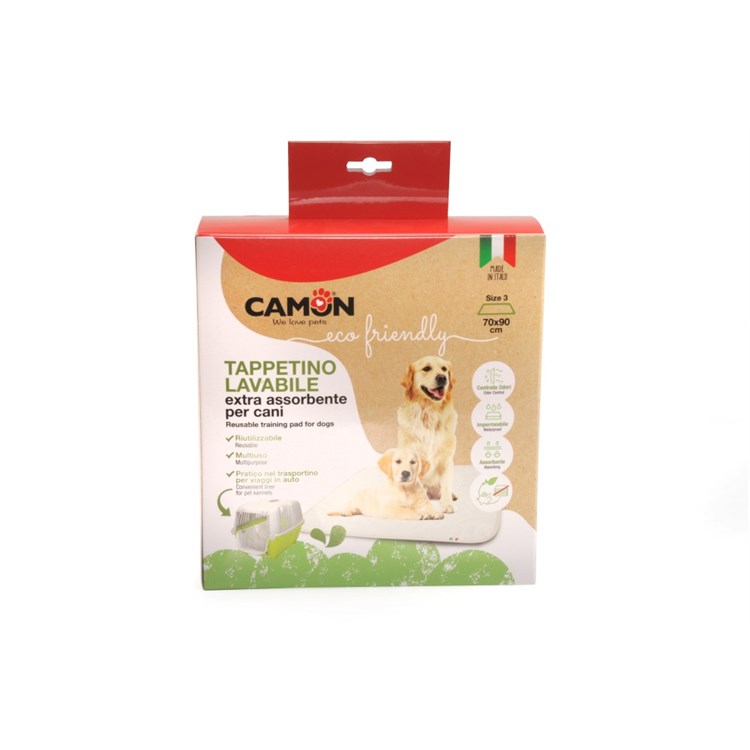 Camon Tappetino Igienico Lavabile Riutilizzabile Extra Assorbente 70 x 60 cm Per Cani