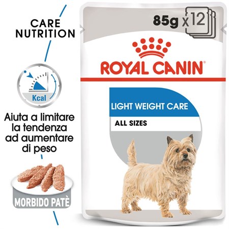 Royal Canin All Sizes Light 85 Gr Busta Pate Loaf Umido Per Cane in Cani