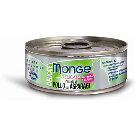 Monge Cat Delicate Superpremium 80 gr Pollo con Asparagi Per Gatti in Gatti