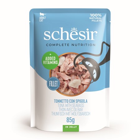 Schesir Complete Tonno e Spigola 85 gr Jelly Bustina Umido Per Gatti in Gatti
