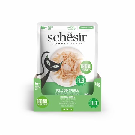 Schesir Complements Pollo e Spigola 70 gr Bustina Umido Per Gatti in Gatti