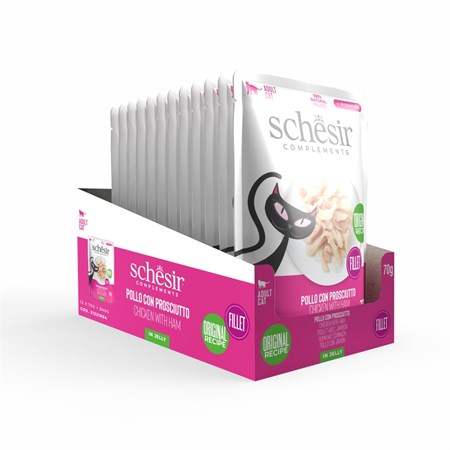 Schesir Complements Pollo e Prosciutto 70 gr Bustina Umido Per Gatti in Gatti