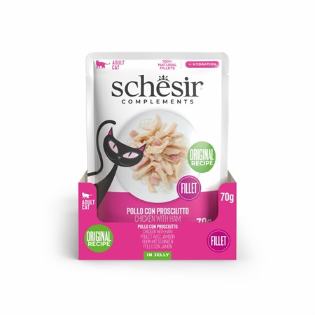 Schesir Complements Pollo e Prosciutto 70 gr Bustina Umido Per Gatti in Gatti