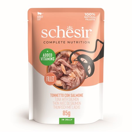 Schesir Complete Tonnetto con Salmone 85 gr Jelly Bustina Umido Per Gatti in Gatti