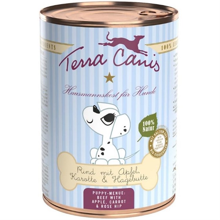TERRA CANIS Puppy Manzo con Mela 400G barattolo umido cane
