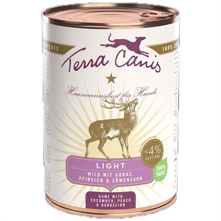 Light Selvaggina con Cetriolo, Pesca e Tarassaco in Cani