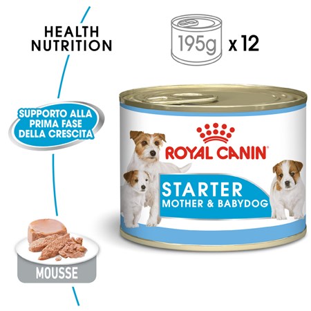 Royal Canin Starter Mousse Mother & Babydog 195 gr Scatoletta Umido Per Cane in Cani