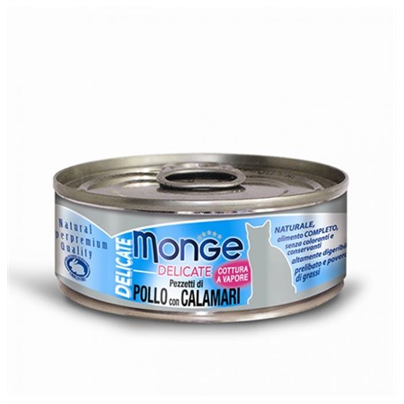 Monge Cat Delicate Superpremium 80 gr Pollo con Calamari Per Gatti in Gatti