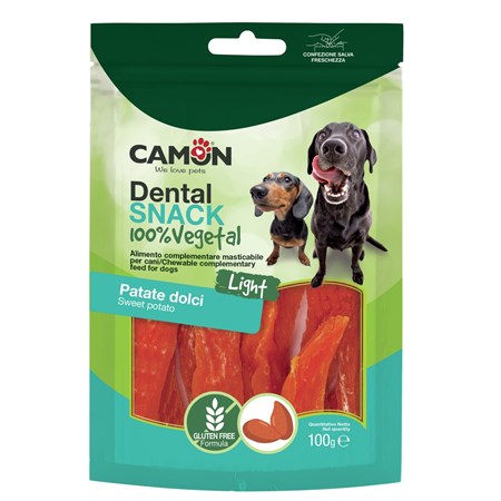 Camon Dental Snack Vegetale Light Con Patate Dolci 100 gr per Cani in Cani