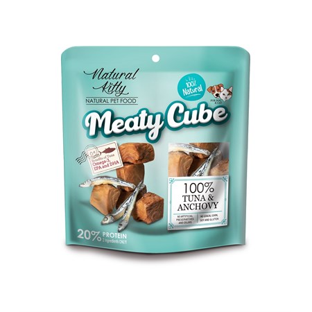 Natural kitty cubetti di tonno e acciughe 60 gr in Gatti