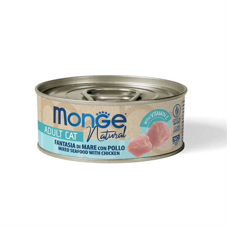 Monge Cat Natural Superpremium 80 gr Fantasia di mare con Pollo Per Gatti