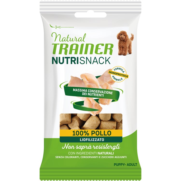 Natural trainer cane nutrisnack puppy adult 100% pollo 20 gr