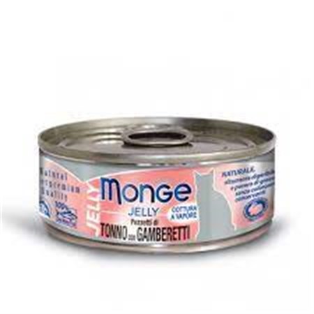 Monge Jelly superpremium 80 gr Pezzetti di Tonno con Gamberi in Gatti