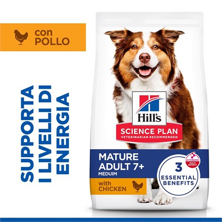Hill's Science Plan Cane Medium Breed Mature 7 + Pollo 14 kg in Cani