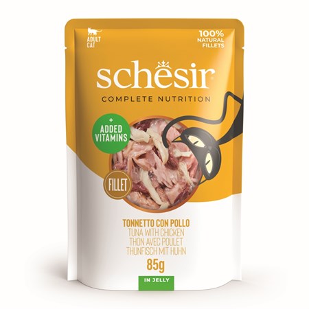 Schesir Complete Tonnetto con Pollo 85 gr Jelly Bustina Umido Per Gatti in Gatti
