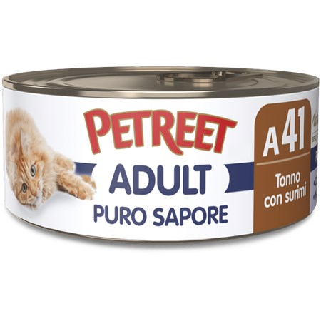 Petreet Puro Sapore Tonno Con Surimi 70 gr A41 Scatoletta Umido Gatto in Gatti