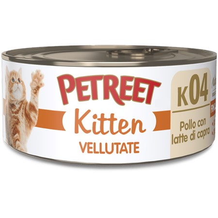 Petreet Kitten Pollo Con Latte Di Capra 70 gr K04 Scatoletta Umido Gattini in Gatti