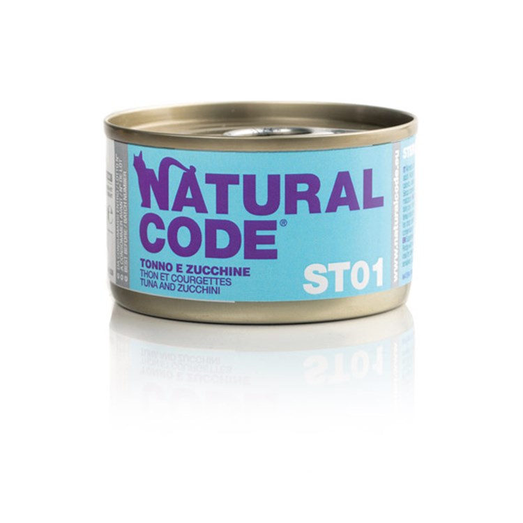 Natural Code ST01 Tonno e Zucchine 85 gr Scatoletta Gatti Sterilizzati