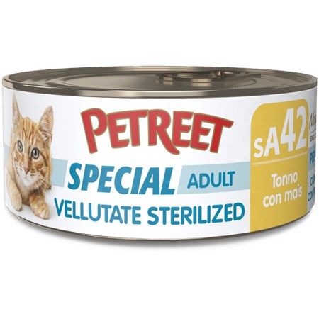 Petreet Vellutate Sterilized Tonno Con Surimi 70 gr sA41 Scatoletta Gatto Sterilizzato in Gatti