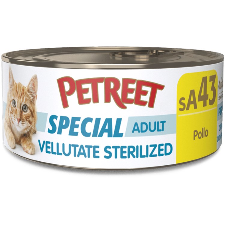 Petreet Vellutate Sterilized Pollo 70 gr sA43 Scatoletta Gatto Sterilizzato