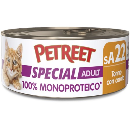 Petreet Monoproteico Pollo 60 gr sA23 Lattina Umido Gatto in Gatti