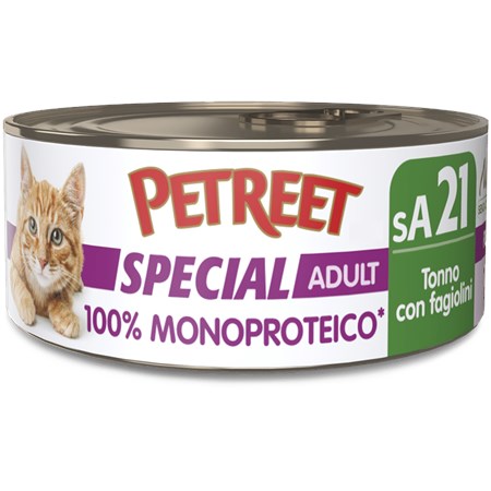 Petreet Monoproteico Pollo Con Carote 60 gr sA24 Lattina Umido Gatto in Gatti