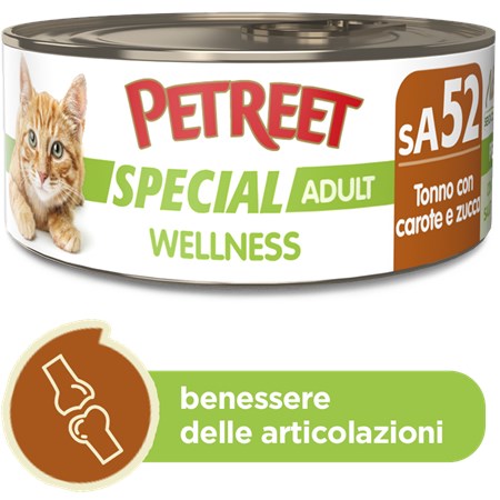 Petreet Special Wellness Tonno Con Alghe 70 gr sA50 Lattina Umido Gatto in Gatti