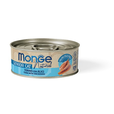 Monge Natural Senior Tonno Alici in Jelly 80 gr Scatoletta Superpremium Per Gatti in Gatti