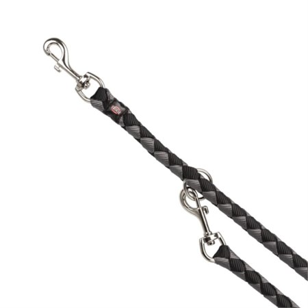 Trixie Guinzaglio Tubolare L XL Grigio Nero Addestramento Regolabile 2 metri Per Cani in Cani