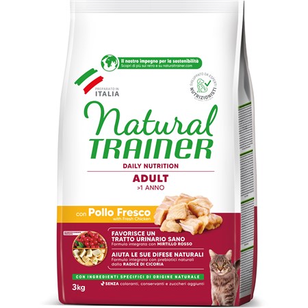 Natural Trainer Adult Pollo 3 kg Crocchette Gatti in Gatti