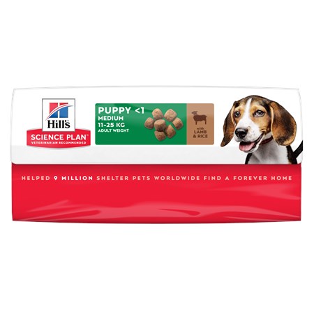 Hill's Science Plan Cane Puppy Medium Breed Agnello e Riso 14 kg in Cani