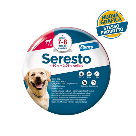 Collare Seresto per Cani oltre 8 kg Antiparassitario in Cani