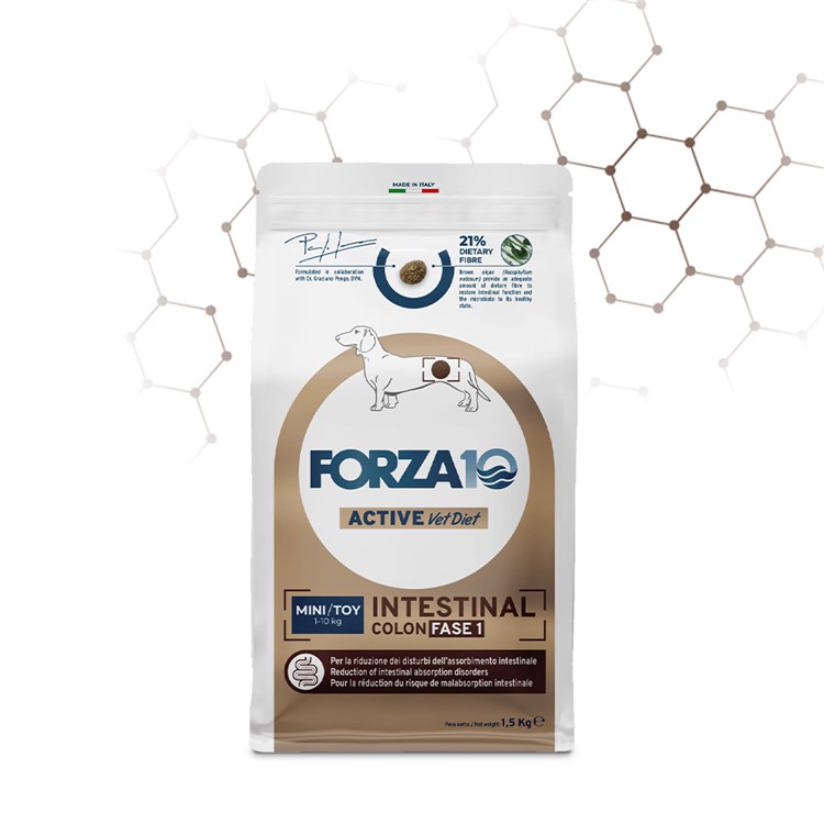 Forza 10 Active Vet Diet Intestinal Colon Fase 1 Mini Toy 1,5 kg Crocchette Per Cani