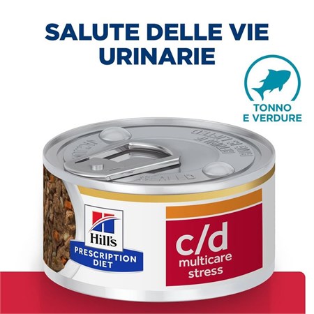 Hill's Prescription Diet C/D Urinary Stress Stew Tonno e Verdure 82 gr Spezzatino Umido Gatto in Gatti
